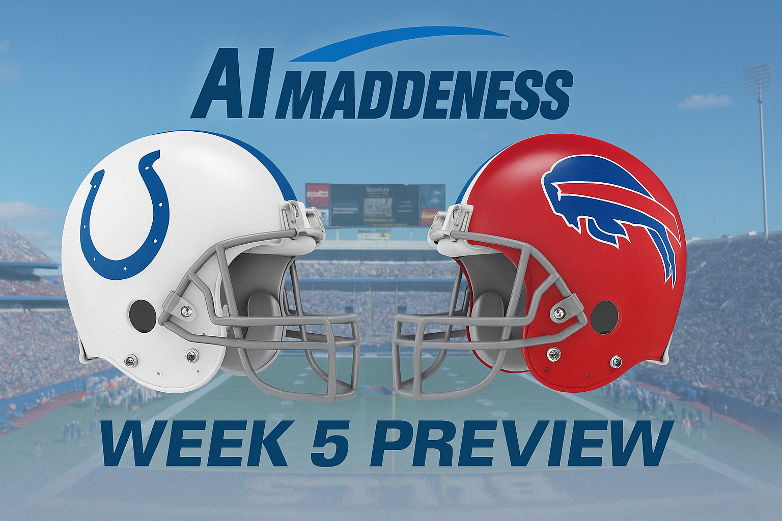 Sure! The text in the image reads:

"AI MADDENESS

WEEK 5 PREVIEW"